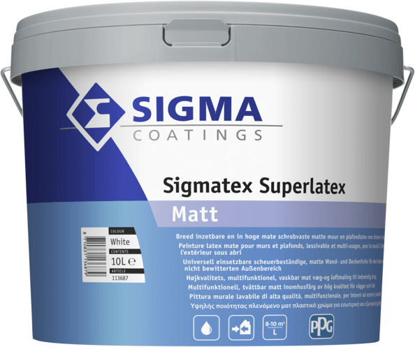 sigma sigmatex superlatex matt donkere kleur 10 ltr