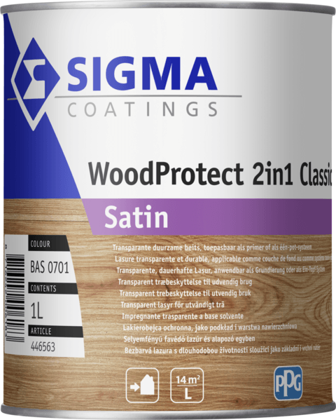 sigma woodprotect 2in1 classic satin kleurloos 1 ltr