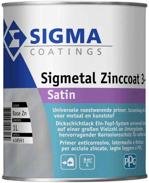 sigma sigmetal zinccoat 3in1 satin kleur 2.5 ltr