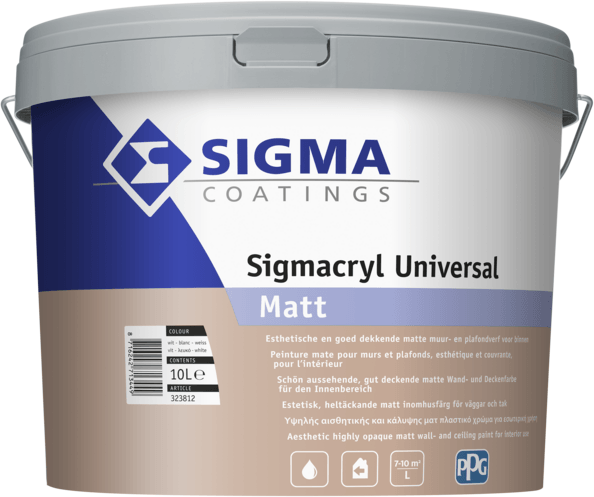sigma sigmacryl universal matt lichte kleur 2.5 ltr
